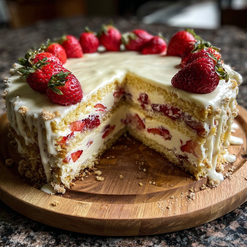 Saftiger Erdbeerkuchen Mit Vanillecreme
