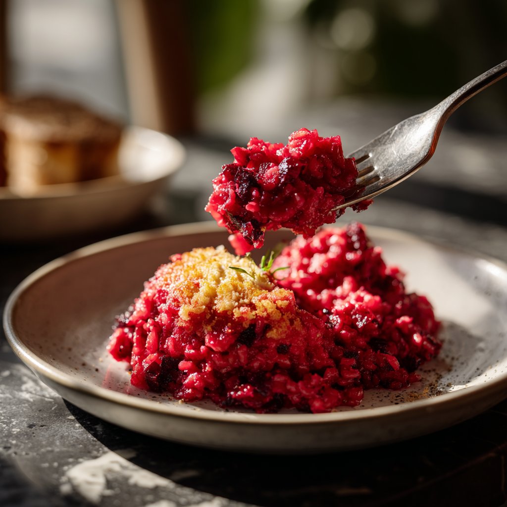 Rote-Bete-Risotto mit Ziegenkäse