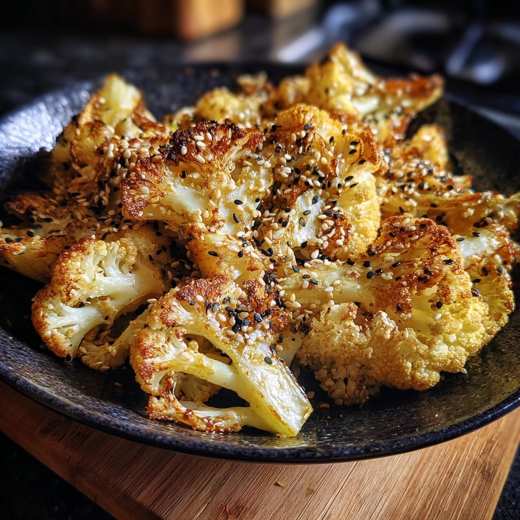 Blumenkohl mit Sesam aus dem Ofen