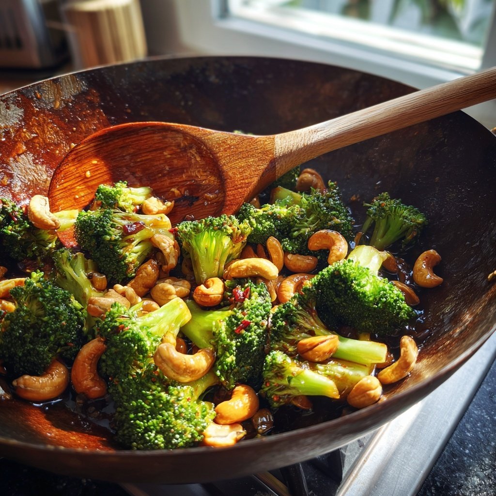 Brokkoli Cashew Wok Pfanne