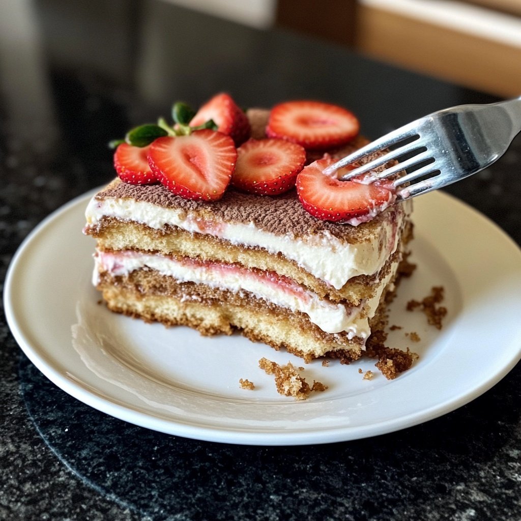 Erdbeer-Tiramisu ohne Alkohol