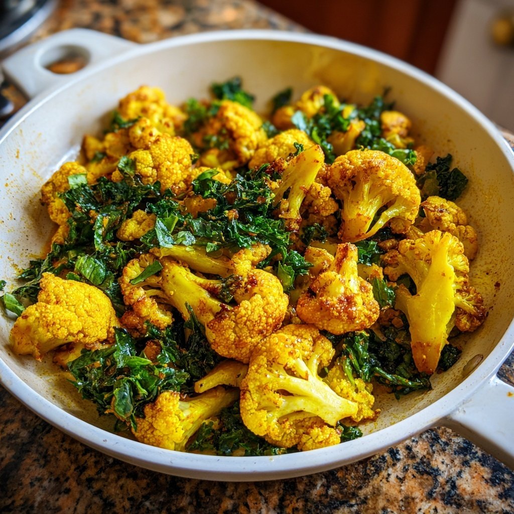 Blumenkohl Pfanne Mit Kurkuma