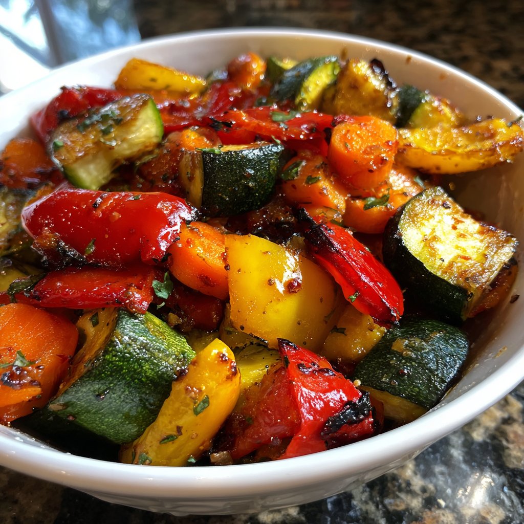 Abendessen mit gebratenem Gemüse